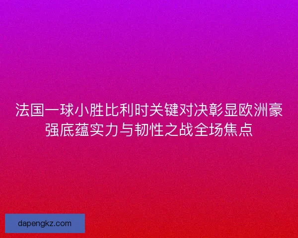 法国一球小胜比利时关键对决彰显欧洲豪强底蕴实力与韧性之战全场焦点